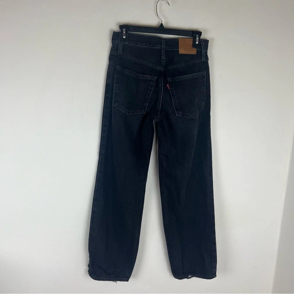 Levi's Baggy Dad in Rake It Up Black Distressed Jeans Size 24 - Picture 5 of 6